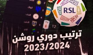 ترتيب فريق دوري روشن السعودي "2023-2024" قبل افتتاح مباريات اليوم في الجولة الخامسة