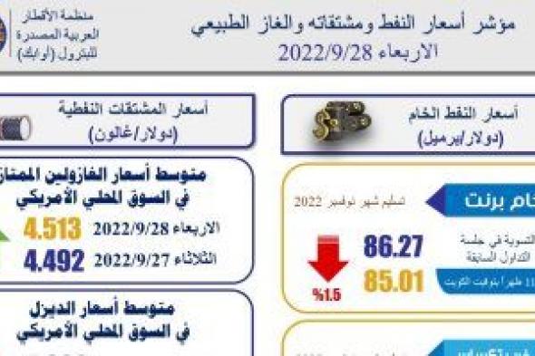 تعرف على أهم مؤشرات أسعار النفط والغاز اليوم الأربعاء